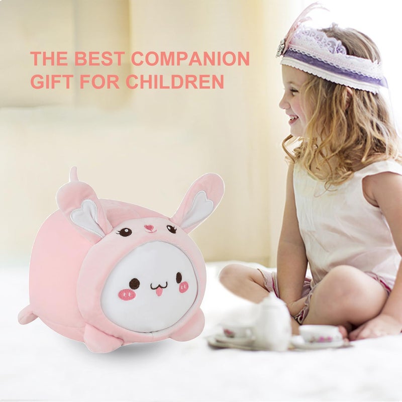stocaggio Kids Travel Pillow - 2-in-1 Deformable Kids Neck Pillow for Traveling, Soft U-Shaped Pillow with Adorable Animal Design, Comfy Sleep and Play, Ideal for Airplanes and Traveling (QQ Pink Rabbit) - Image 5
